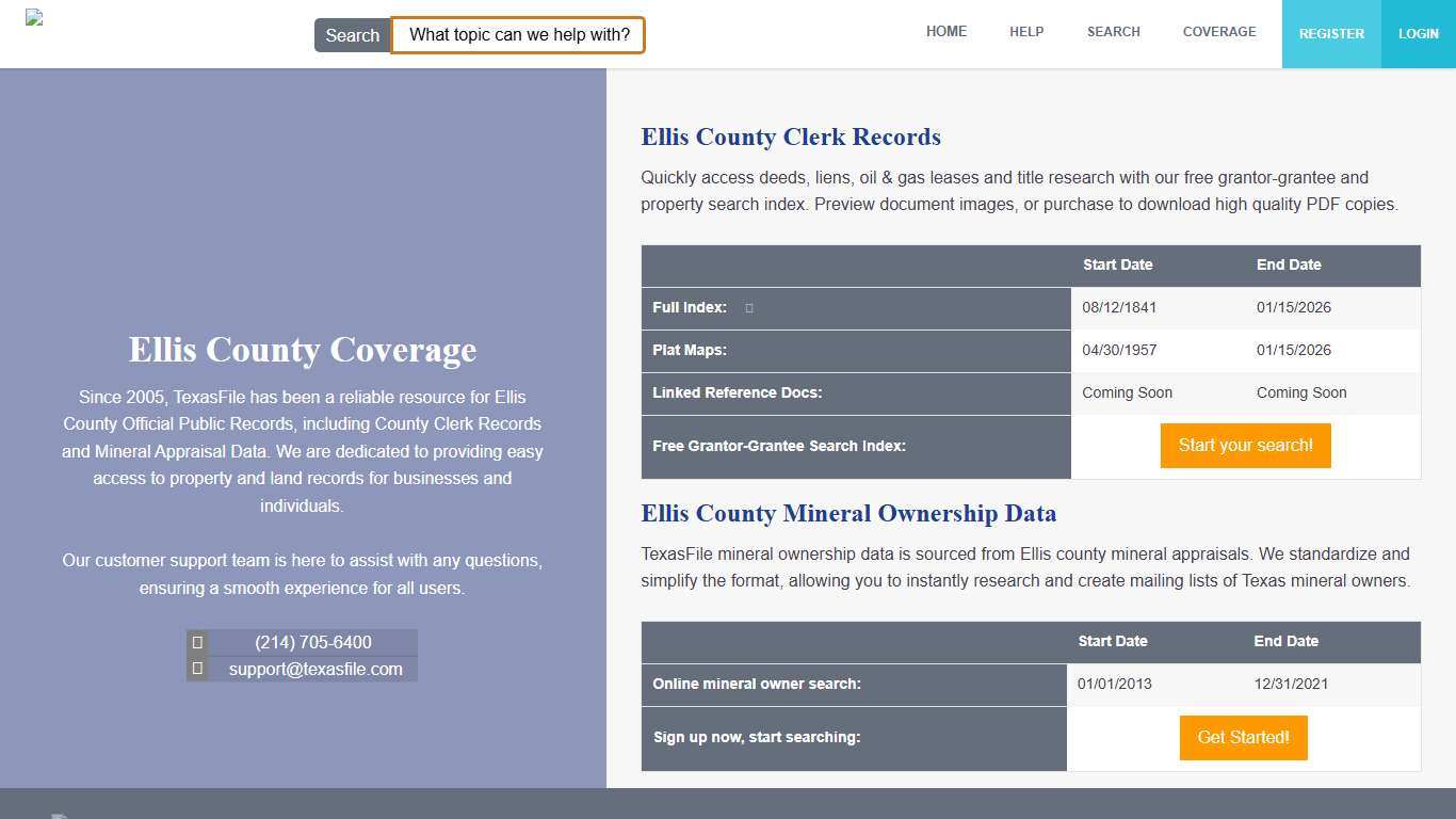 Ellis County Clerk Official Public Records TexasFile
